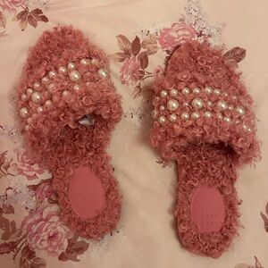NEW A New Day Pink Women’s Pearl slippers slides 9 coquette